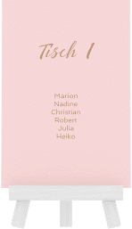 Klick: Details zu Tischaufsteller Hochzeit "Glam" anzeigen Tischaufsteller Hochzeit Glam Tischaufsteller rosa