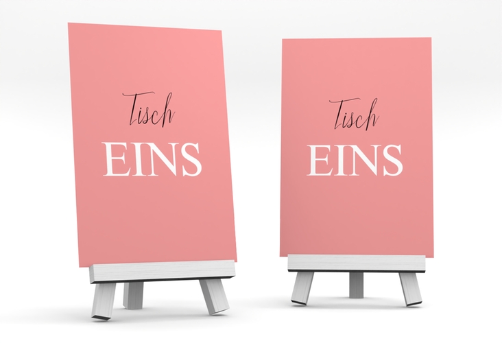 Tischnummer Hochzeit Classic Tischaufsteller rosa