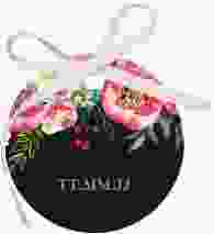 Geschenkanhänger Hochzeit Flowerbomb Geschenkanhänger, rund schwarz