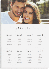 Klick: Details zu Sitzplan Leinwand Hochzeit "Minimal" anzeigen Sitzplan Leinwand Hochzeit "Minimal" 50 x 70 cm Leinwand weiss