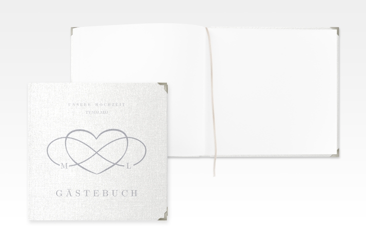 Gästebuch Selection Hochzeit Infinity Leinen-Hardcover grau