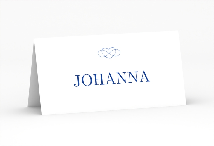 Tischkarte Hochzeit Infinity Tischkarten blau hochglanz