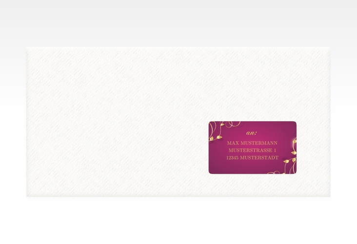 Empfängeretikett Hochzeit Eternity 63,5 x 38,1 mm pink
