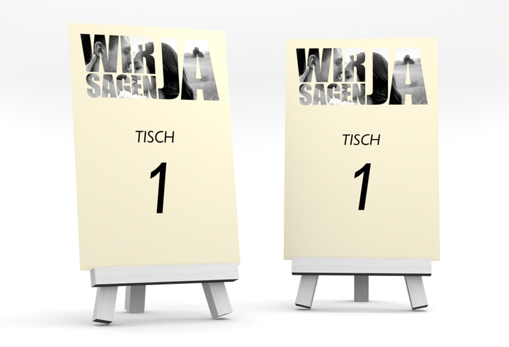 Tischnummer Hochzeit Letters Tischaufsteller beige