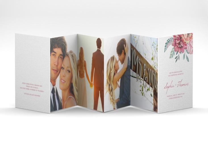 Foto-Leporello Hochzeit Blooming Leporello weiss