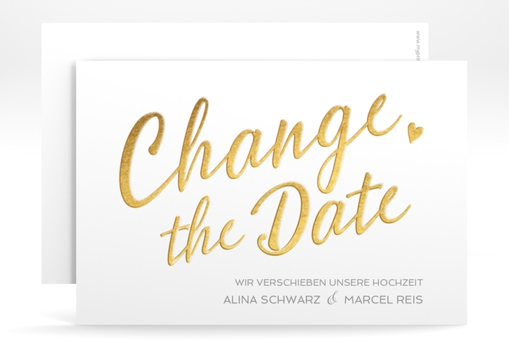 Change the Date-Karte Glam A6 Karte quer weiss