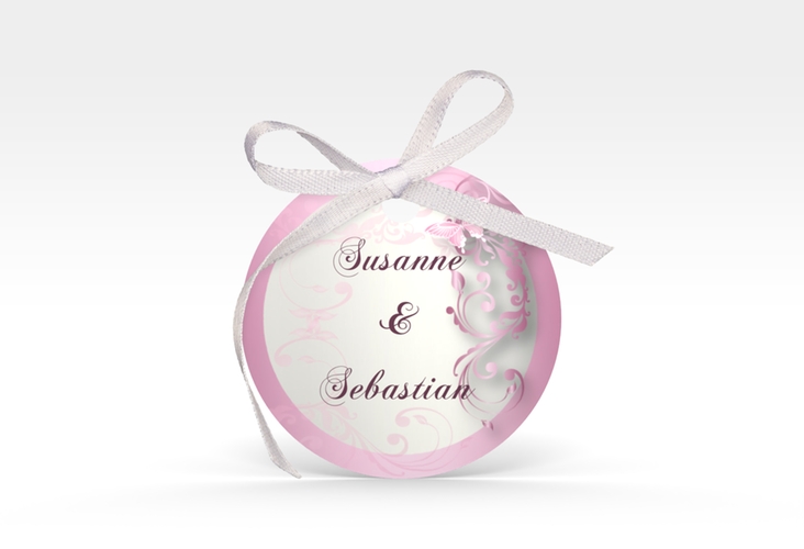 Geschenkanhänger Hochzeit Toulouse Geschenkanhänger, rund rosa hochglanz