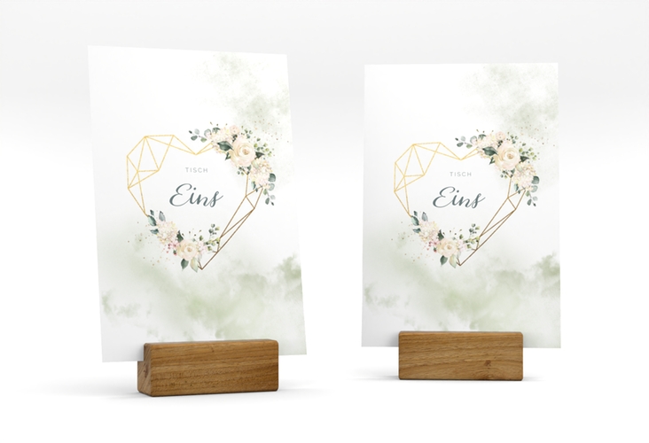 Tischnummer Hochzeit Adore Tischaufsteller gruen