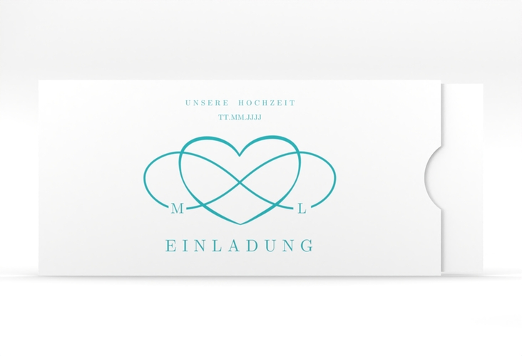 Hochzeitseinladung Infinity Einsteckkarte tuerkis