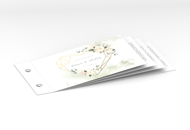 Danksagungskarte Hochzeit Adore Booklet gruen hochglanz