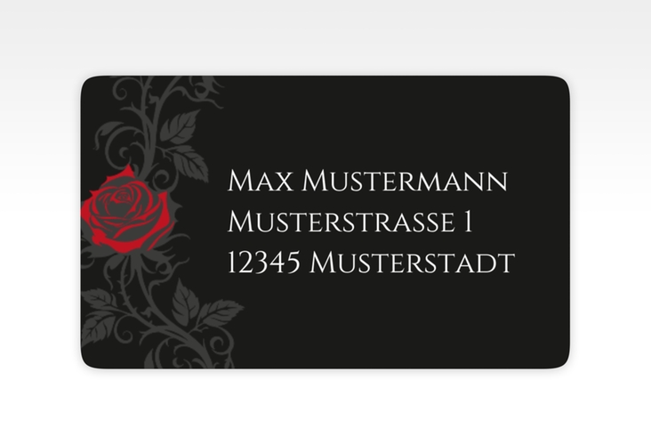 Empfängeretikett Hochzeit Red Rose 63,5 x 38,1 mm