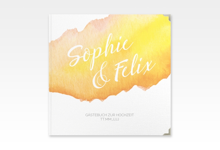Gästebuch Selection Hochzeit Aquarella Leinen-Hardcover gelb
