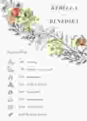 Tagesablauf Poster Hochzeit Wildfang 50 x 70 cm Poster weiss mit getrockneten Wiesenblumen
