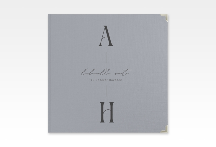 Gästebuch Selection Hochzeit Lebensbund Leinen-Hardcover blau mit veredelbaren Initialen