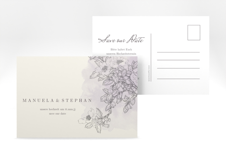 Save the Date-Postkarte Artlover A6 Postkarte flieder