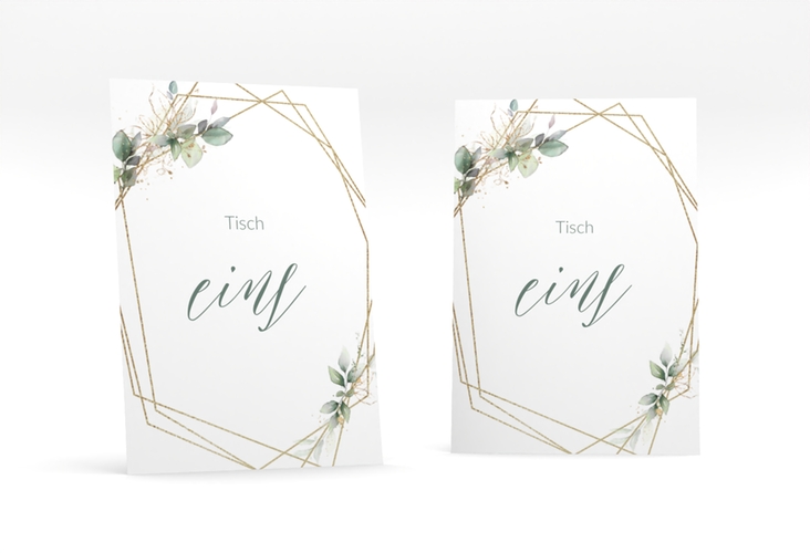 Tischnummer Hochzeit Greenish Tischaufsteller