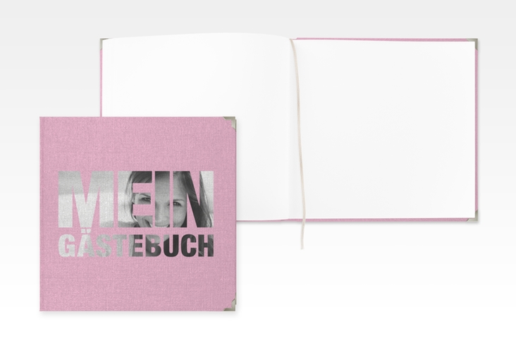 Gästebuch Selection Geburtstag Numbers Leinen-Hardcover rosa