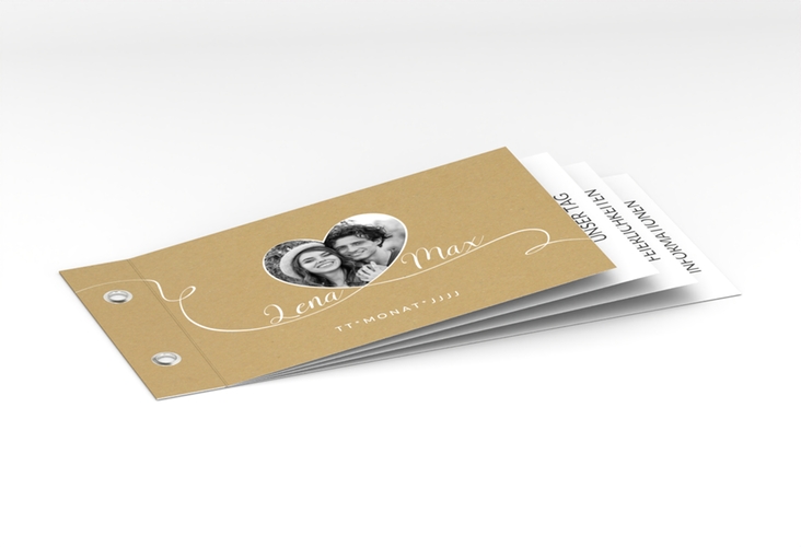 Hochzeitseinladung Herzensbund Booklet weiss