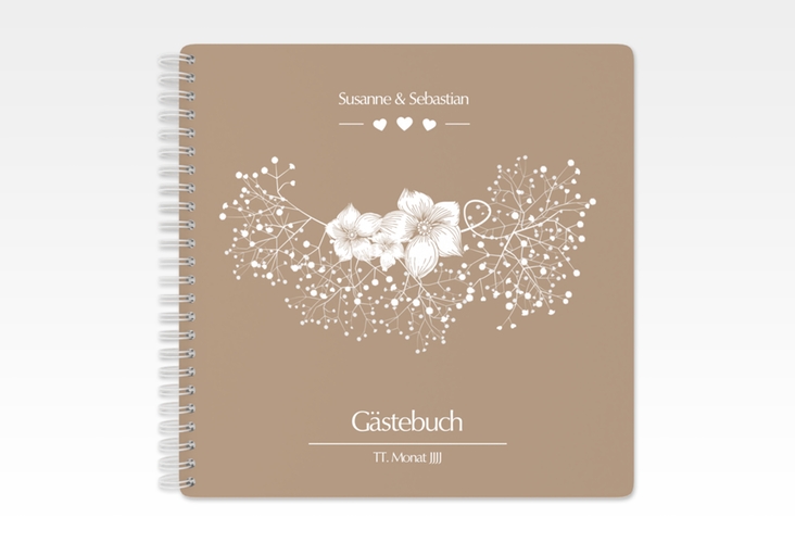 Gästebuch Hochzeit Jena Ringbindung braun
