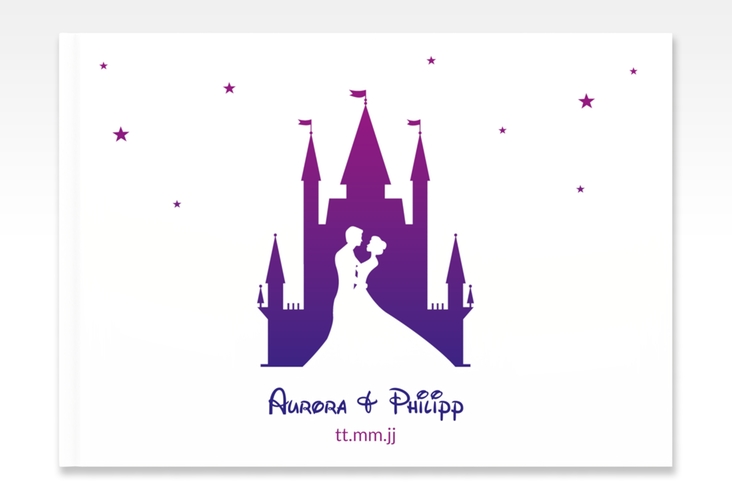 Gästebuch A4 quer Castle A4 quer, Hardcover lila