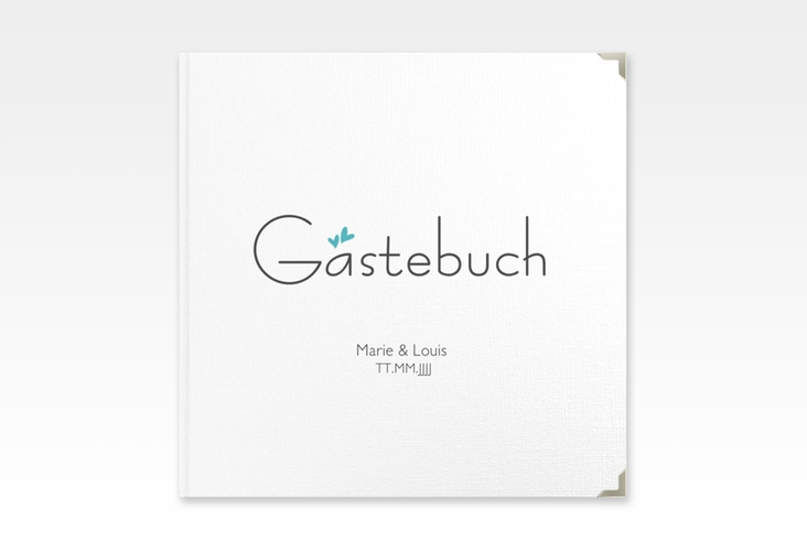 Gästebuch Selection Hochzeit Twohearts Leinen-Hardcover tuerkis