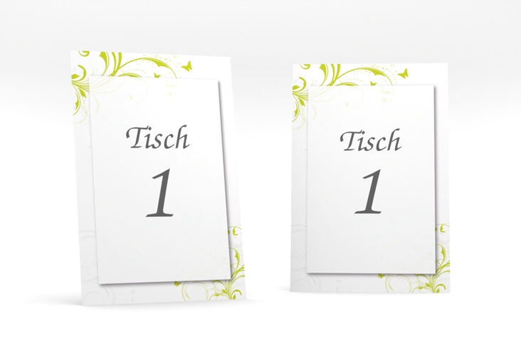 Tischnummer Hochzeit Palma Tischaufsteller gruen