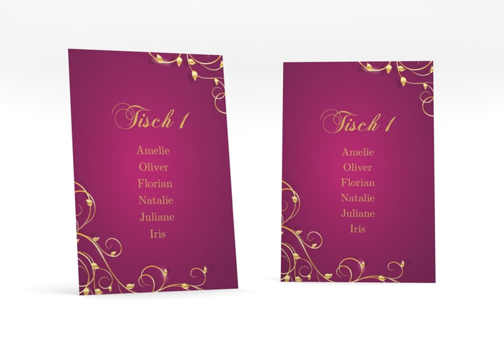 Tischaufsteller Hochzeit Eternity Tischaufsteller pink hochglanz