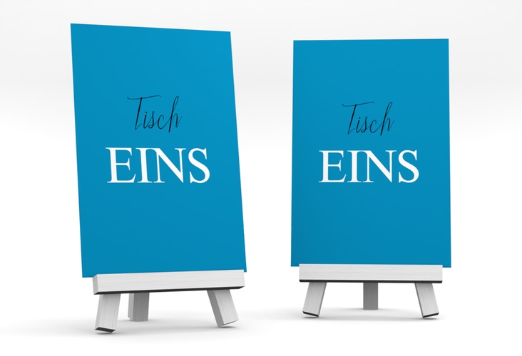 Tischnummer Hochzeit Classic Tischaufsteller blau