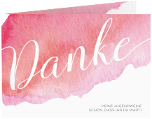 Danksagung Jugendweihe Coloured A6 Klappkarte quer rot