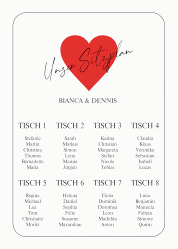 Sitzplan Poster Hochzeit "Kartenspiel"