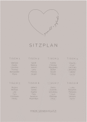 Klick: Details zu Sitzplan Poster Hochzeit "Lebenstraum" anzeigen Sitzplan Poster Hochzeit Lebenstraum 50 x 70 cm Poster grau