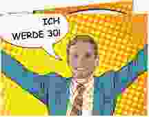 Einladung 30. Geburtstag "Popart Man"