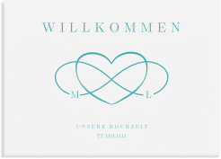 Klick: Details zu Willkommensschild Leinwand "Infinity" anzeigen Willkommensschild Leinwand Infinity 70 x 50 cm Leinwand tuerkis