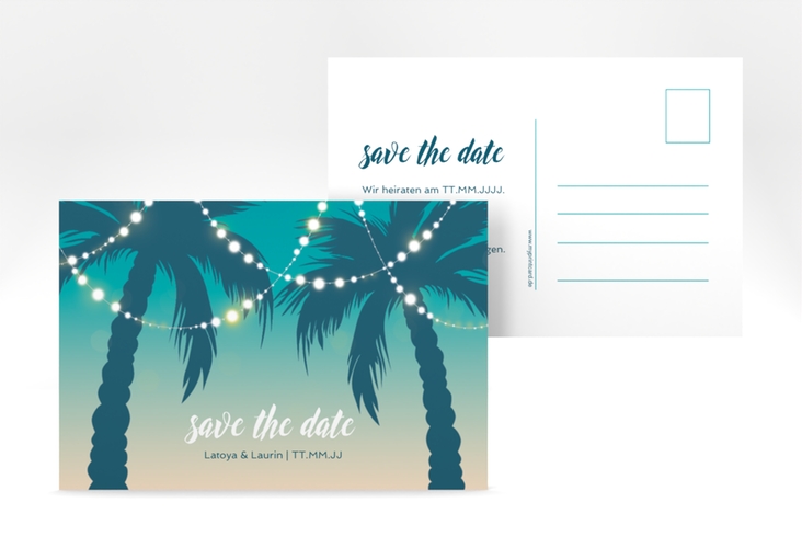 Save the Date-Postkarte "Beach" DIN A6 Postkarte