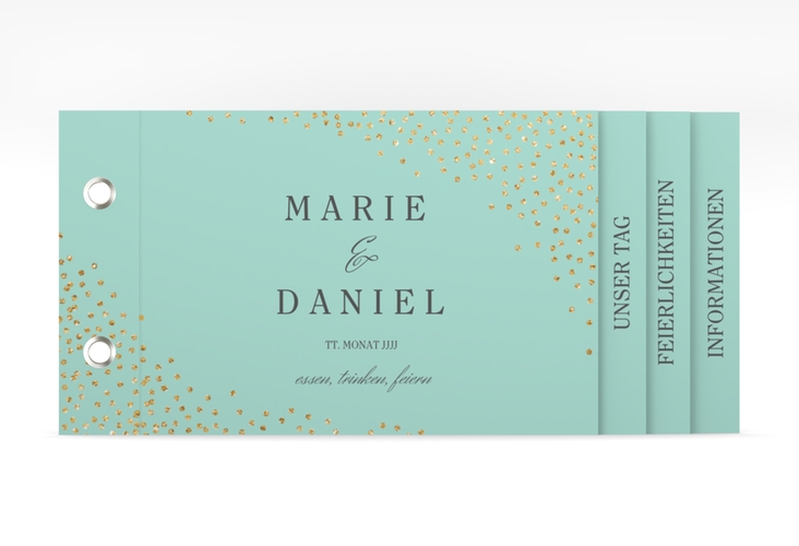 Hochzeitseinladung Glitter Booklet mint hochglanz