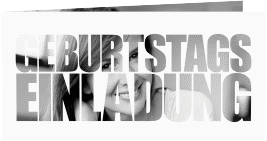 Einladung Geburtstag Jahreszahl lange Klappkarte quer weiss