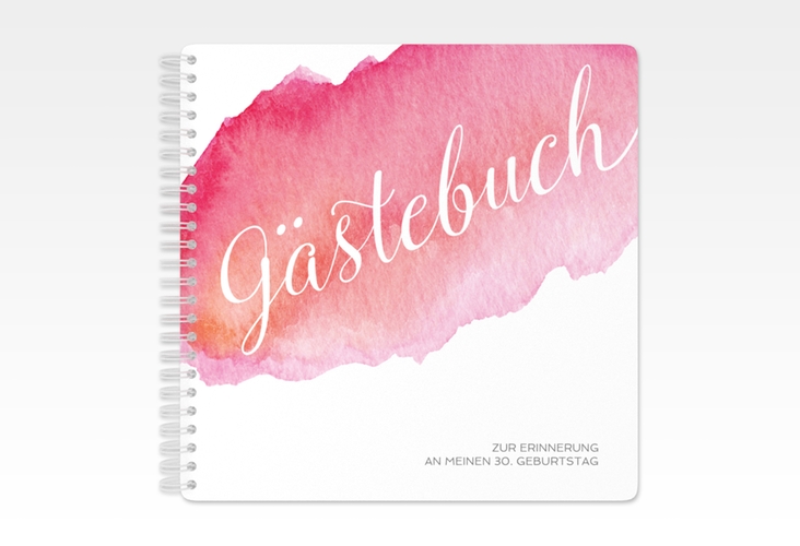 Gästebuch Geburtstag Aquarell Ringbindung