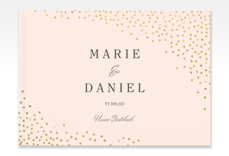 Gästebuch A4 quer Glitter A4 quer, Hardcover rosa