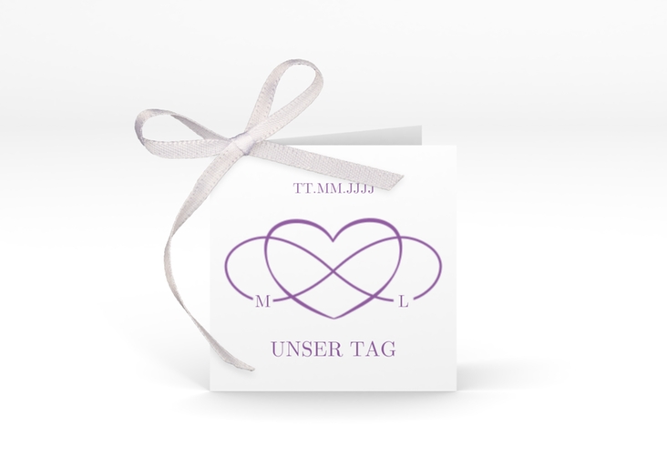 Geschenkanhänger Hochzeit Infinity Geschenkanhänger 10er Set lila hochglanz