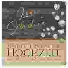 Gästebuch Selection Hochzeit Landhaus Leinen-Hardcover braun in Holz-Optik mit Eukalyptus