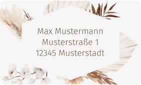 Klick: Details zu Empfängeretikett Hochzeit "Bohemian" anzeigen Empfängeretikett Hochzeit Bohemian 63,5 x 38,1 mm weiss
