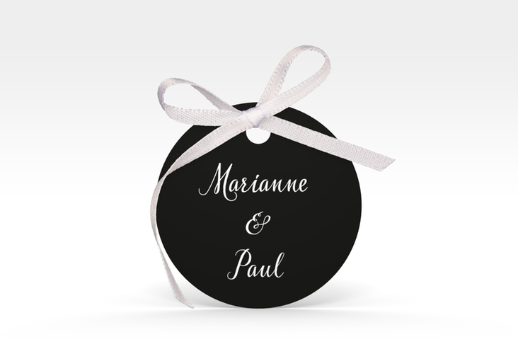 Geschenkanhänger Hochzeit Rise Geschenkanhänger, rund schwarz