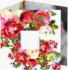 Dankeskarte Hochzeit Blumenpracht quadr. Doppel-Klappkarte weiss