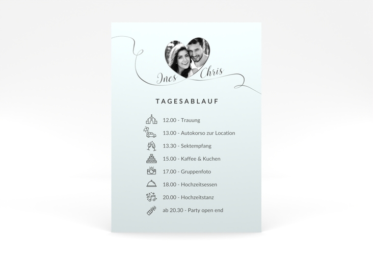 Tagesablauf Poster Hochzeit Dolce 50 x 70 cm Poster tuerkis