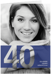 Einladung 40. Geburtstag Banderole A6 Klappkarte hoch blau