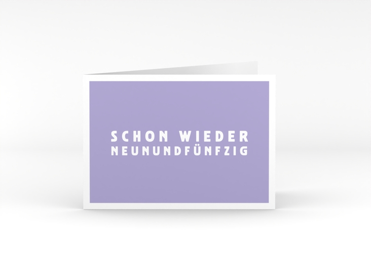 Einladung 60. Geburtstag Gag A6 Klappkarte quer flieder