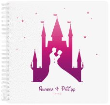 Klick: Details zu Gästebuch Hochzeit "Castle" anzeigen Gästebuch Hochzeit Castle Ringbindung pink
