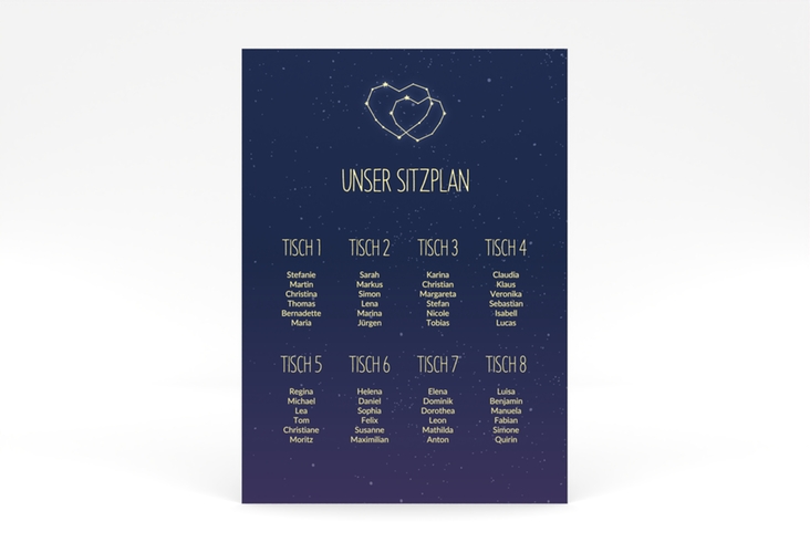 Sitzplan Poster Hochzeit Sternenbild 50 x 70 cm Poster