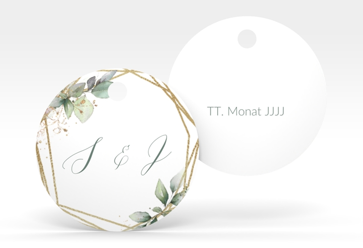 Geschenkanhänger Hochzeit Greenish Geschenkanhänger, rund