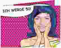 Einladung 50. Geburtstag "Popart Woman"